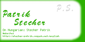 patrik stecher business card